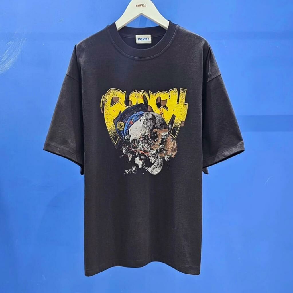 OverSize骷髏頭圖案英文字短袖Tee  COVILL-102T