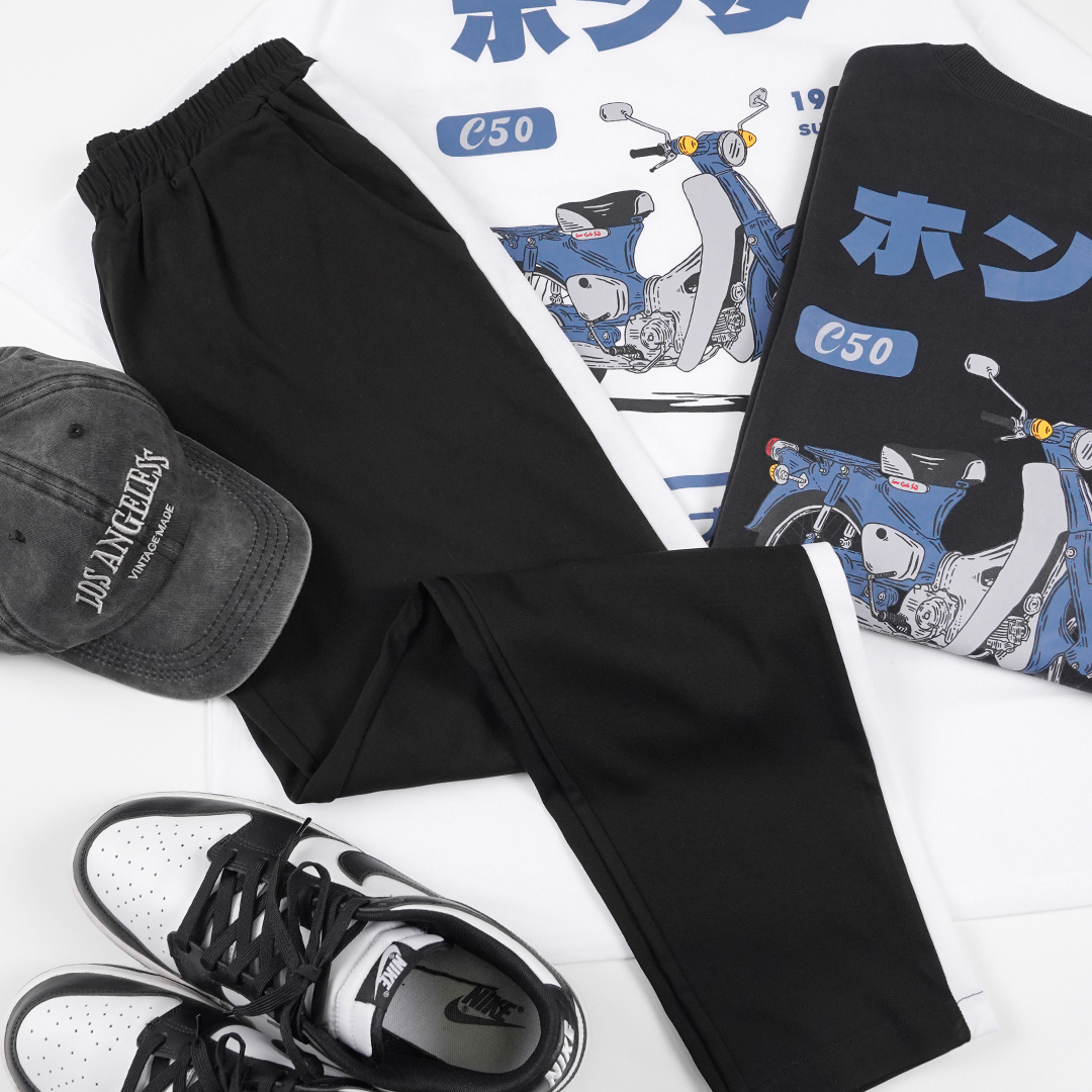 QIAO - 四季彈力單線褲