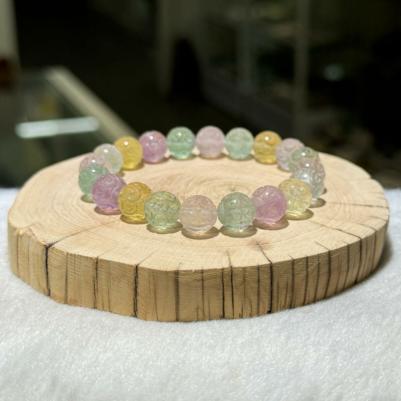 彩螢石迴紋手串 9.5 mm +/-