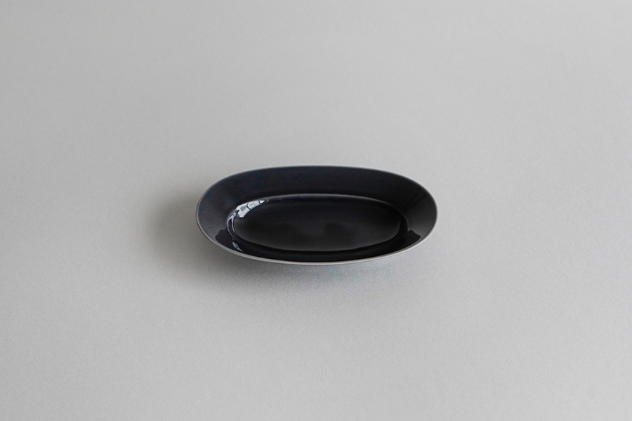 yumiko iihoshi porcelain - Oval plate橢圓盤/ S / 月光灰