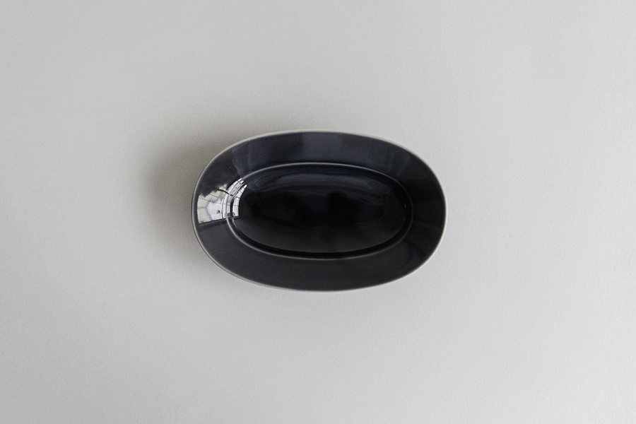 yumiko iihoshi porcelain - Oval plate橢圓盤/ S / 月光灰