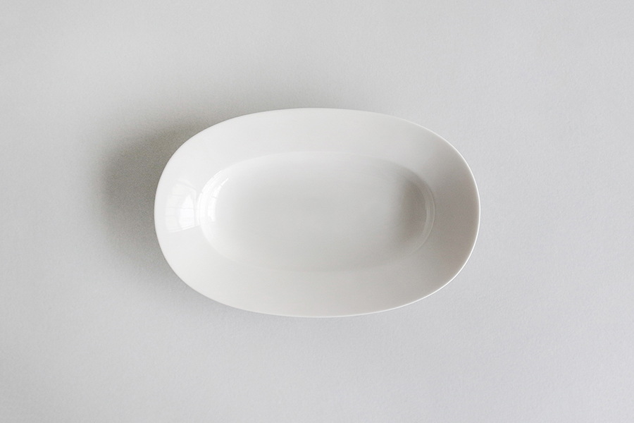 yumiko iihoshi porcelain - Oval plate橢圓盤/ M / 露珠白