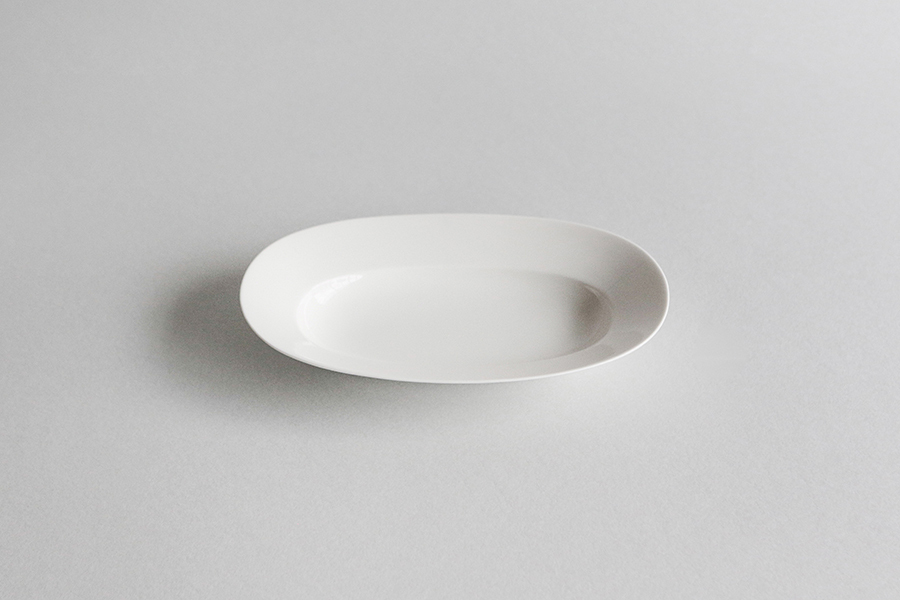 yumiko iihoshi porcelain - Oval plate橢圓盤/ M / 露珠白