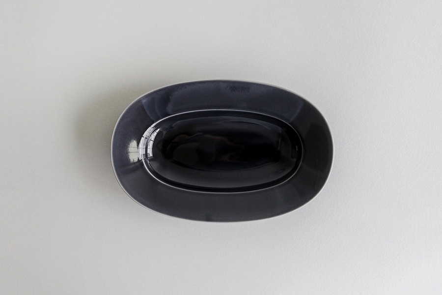 yumiko iihoshi porcelain - Oval plate橢圓盤/ M / 月光灰