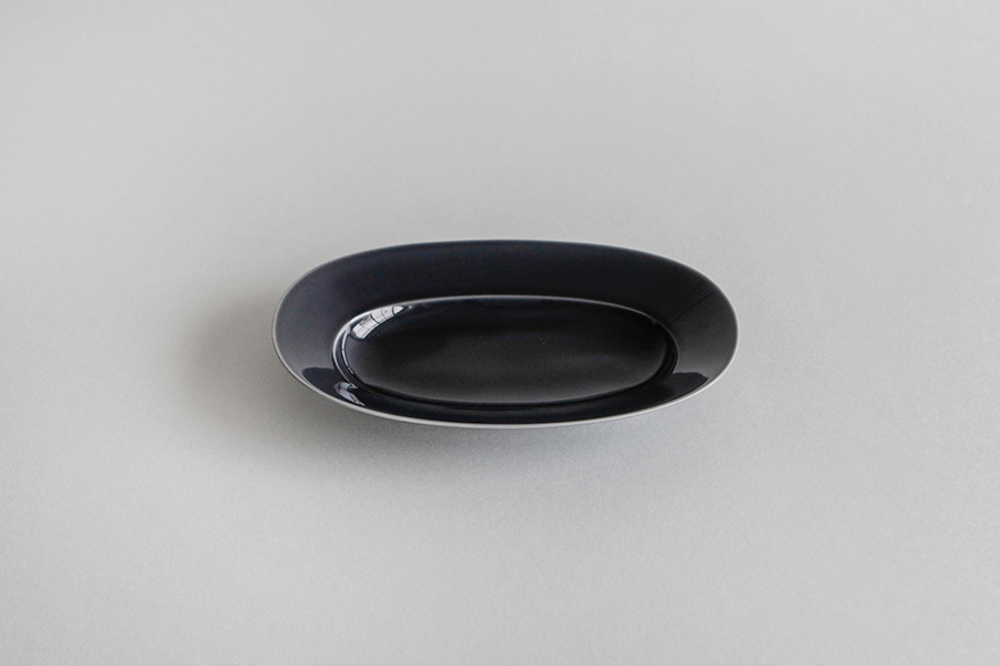 yumiko iihoshi porcelain - Oval plate橢圓盤/ M / 月光灰