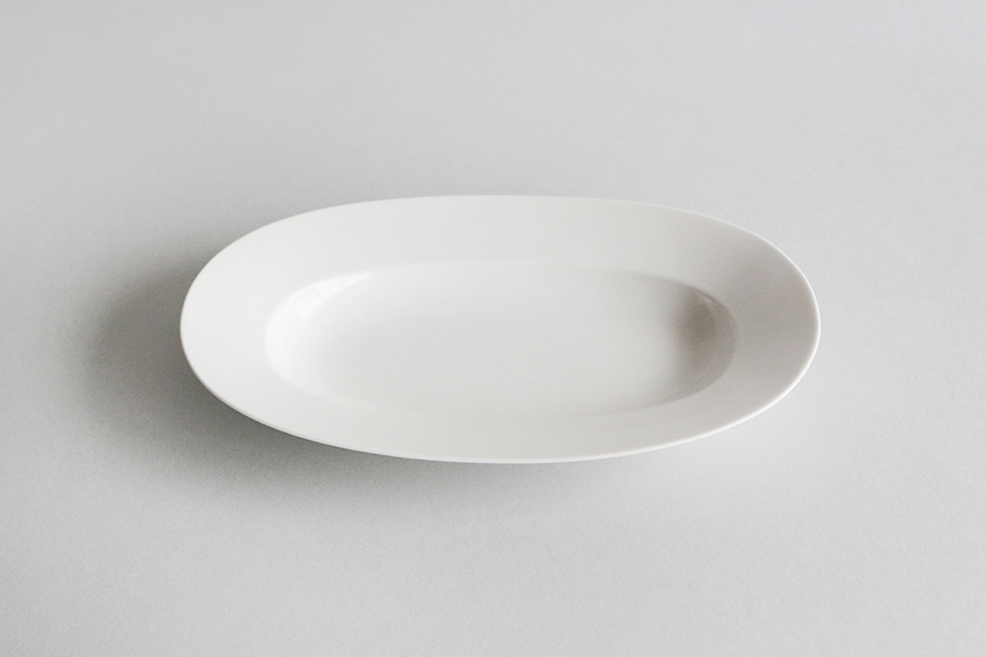 yumiko iihoshi porcelain - Oval plate橢圓盤/ L / 露珠白