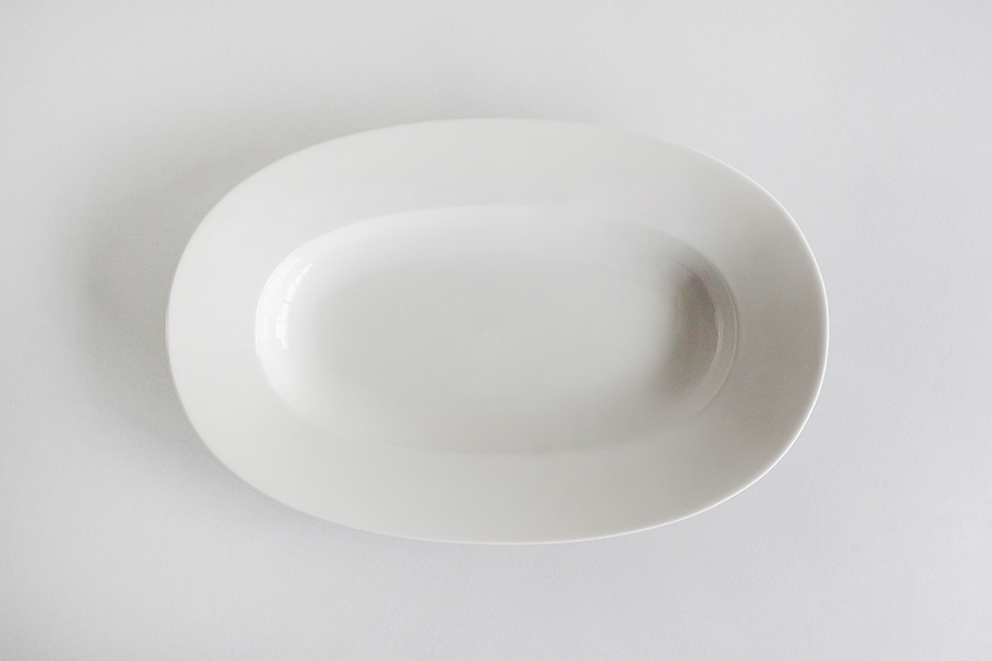yumiko iihoshi porcelain - Oval plate橢圓盤/ L / 露珠白