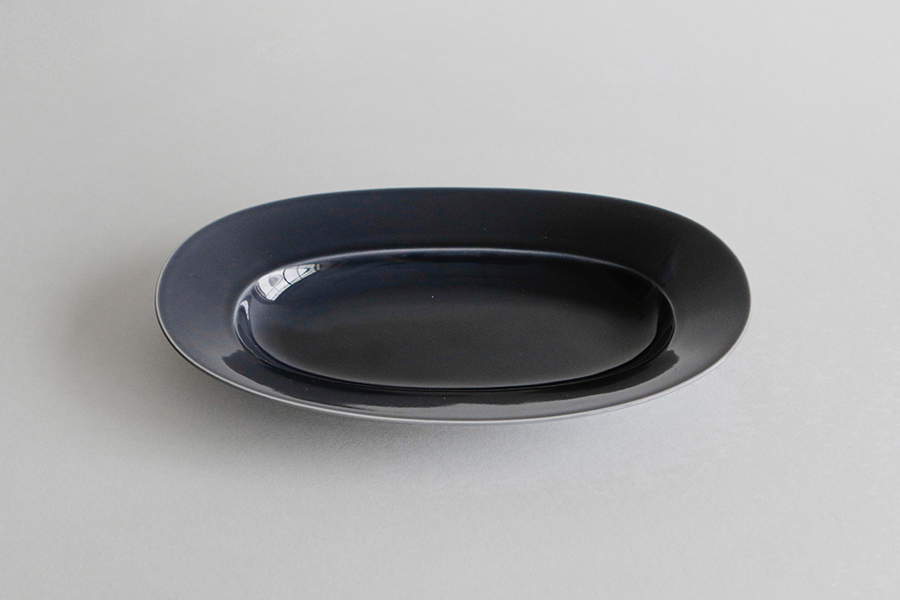 yumiko iihoshi porcelain - Oval plate橢圓盤/ L / 月光灰