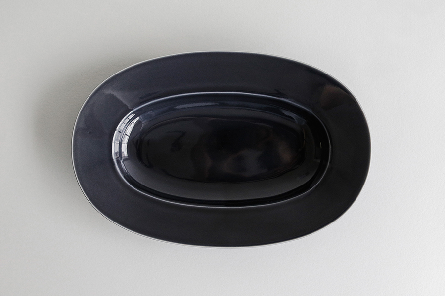 yumiko iihoshi porcelain - Oval plate橢圓盤/ L / 月光灰