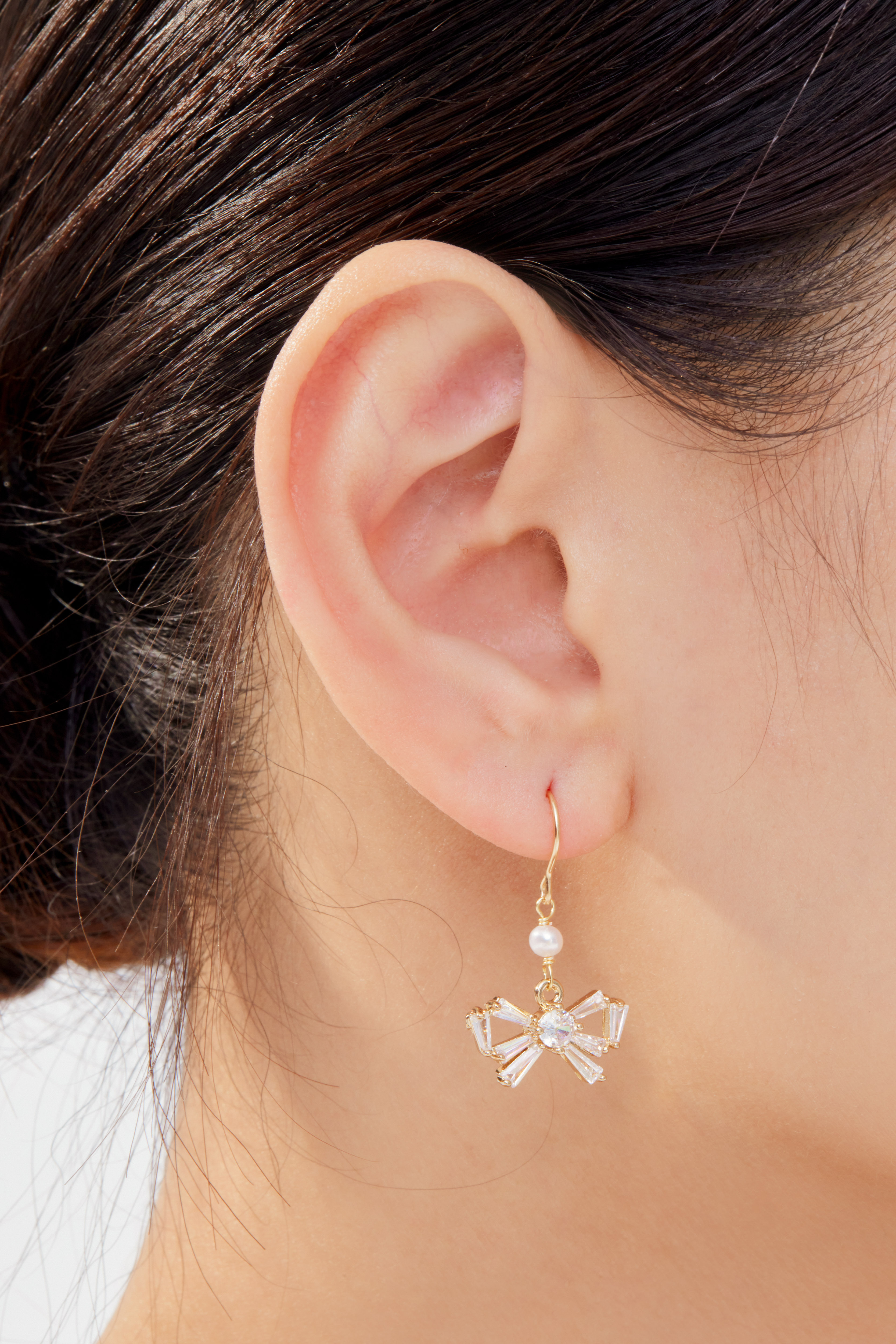 E1189 | 14KGF鋯石珍珠耳環