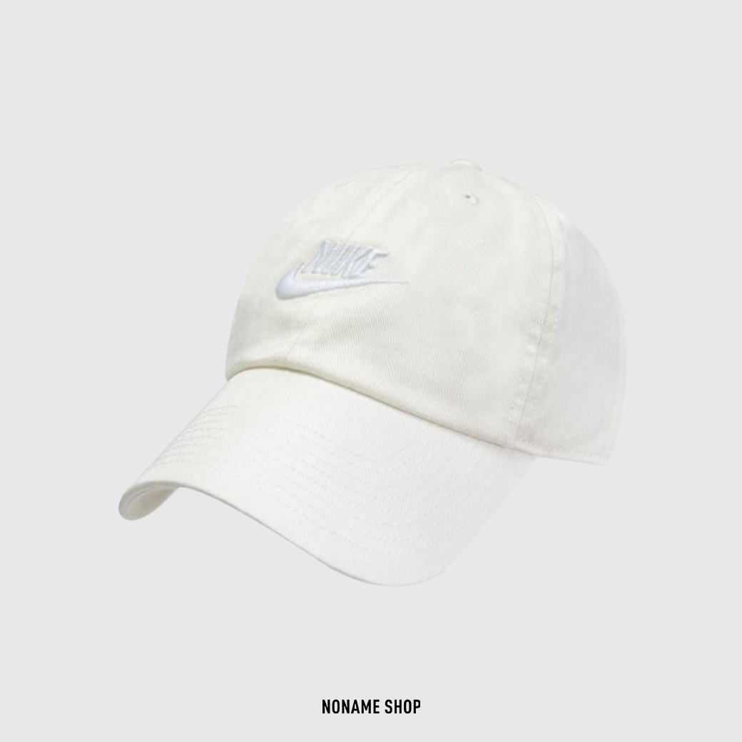 NIKE CLUB 字勾 老帽 米白