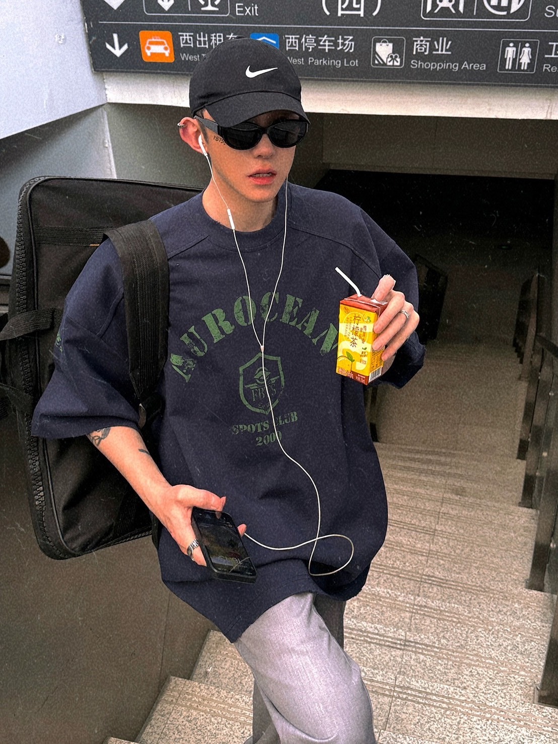 Aurocean 320克重磅破壞油墨印花TEE