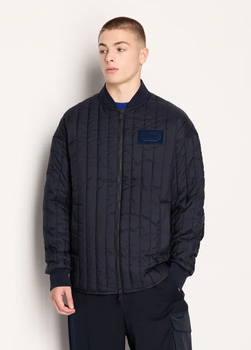 Armani Exchange 直紋绗縫鋪棉外套夾克