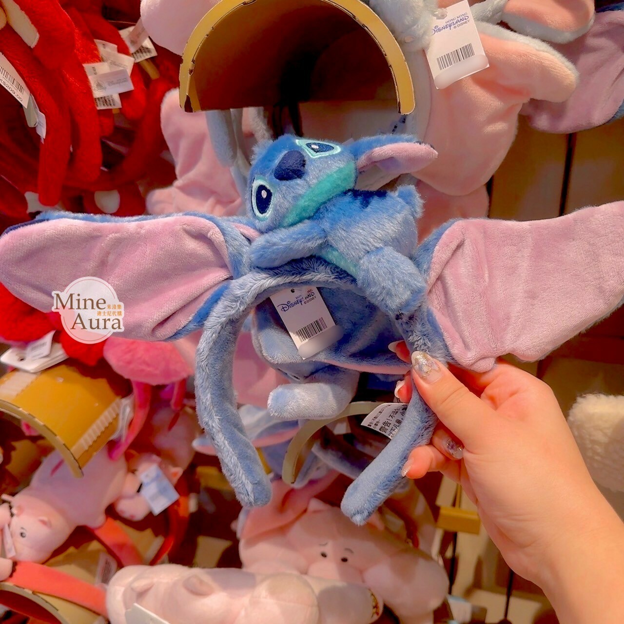 史迪奇 Stitch 趴趴造型 立體耳朵 絨毛 髮圈 髮箍 星際寶貝 Lilo & Stitch -香港迪士尼樂園