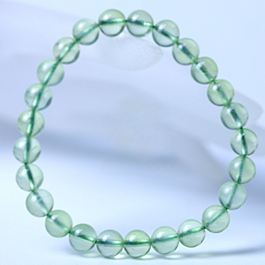 【藏寶】天然翠綠圓珠葡萄石水晶手鍊/水晶手串