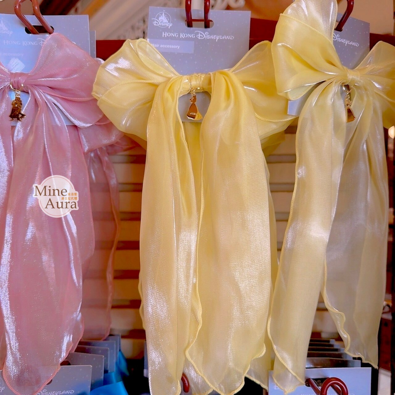 貝兒公主 Belle 黃色 大蝴蝶結造型 小綴飾設計 髮束 髮飾 美女與野獸 Beauty and the Beast -香港迪士尼樂園