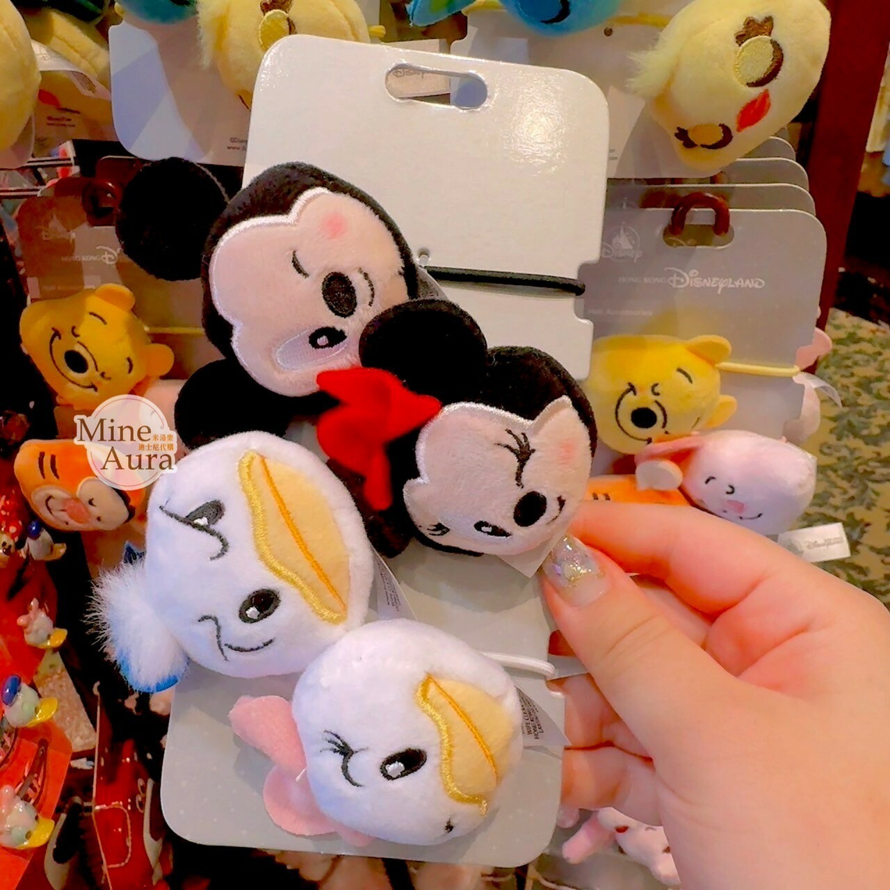 米奇 Mickey 與好友們 大頭絨毛 髮束 4入組 髮飾 -香港迪士尼樂園