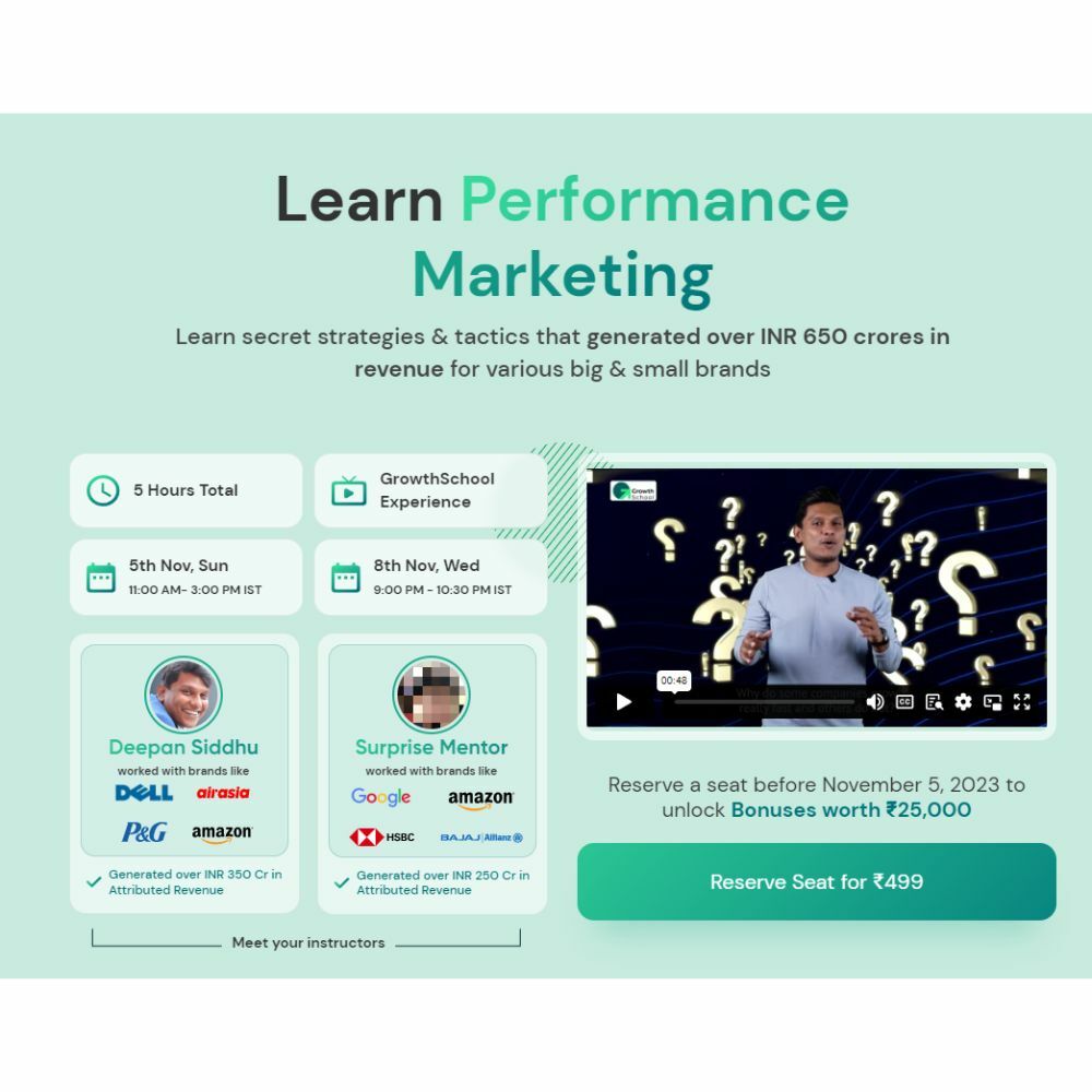 Learn Performance Marketing by Growth School