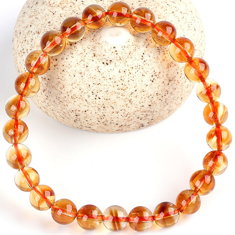 【藏寶】金橘黃水晶/巴西暴力深黃塔晶水晶手鍊/水晶手串