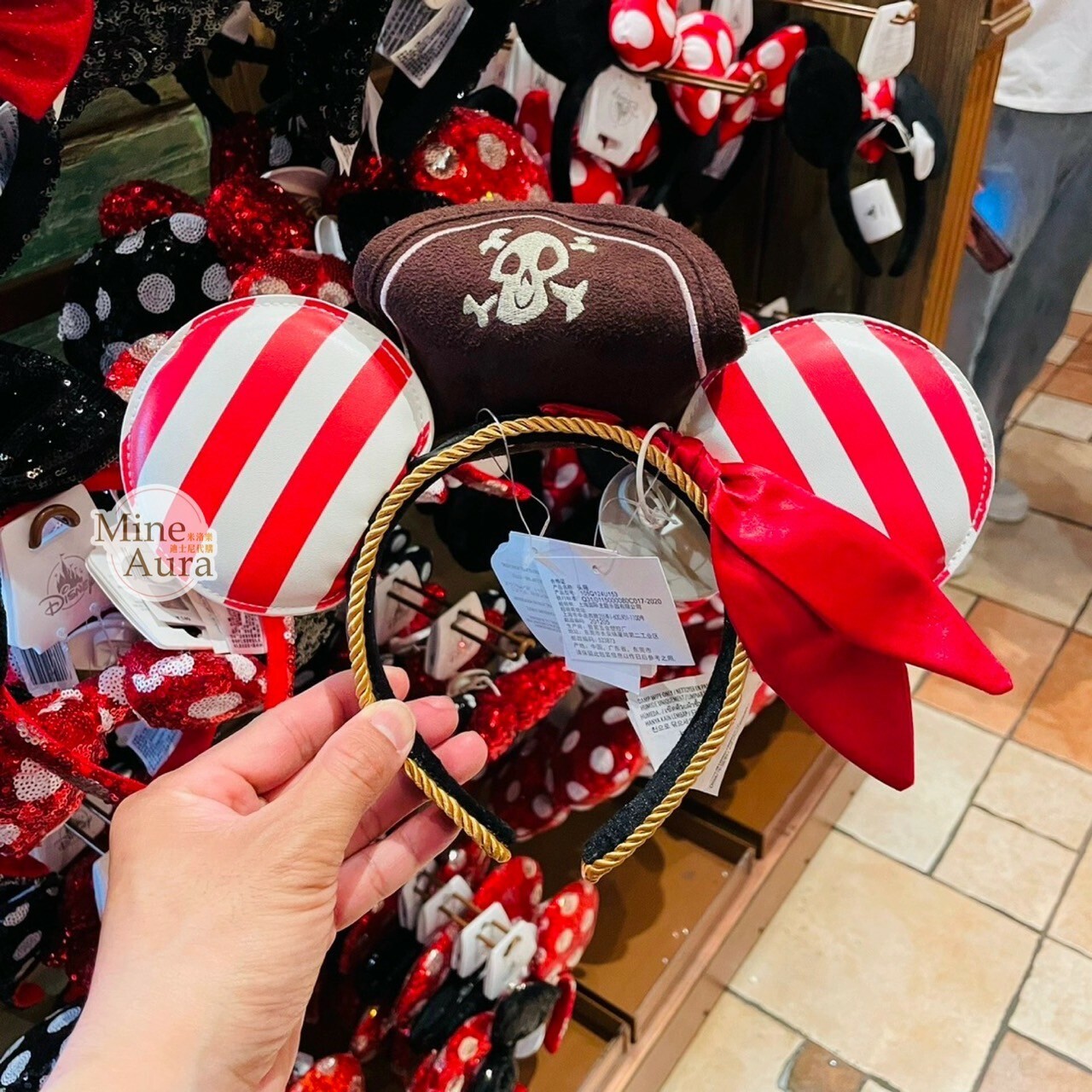 米奇 Mickey 米妮 Minnie 海盜 造型 立體耳朵 髮圈 髮箍 -上海迪士尼樂園