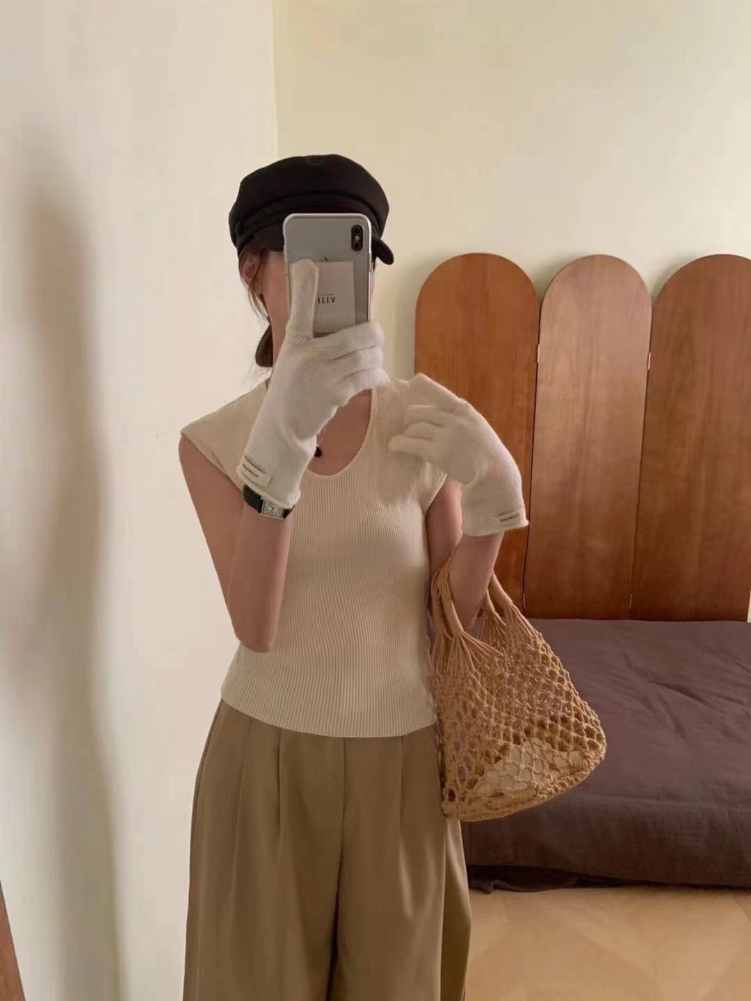 涼感針織大U領背心