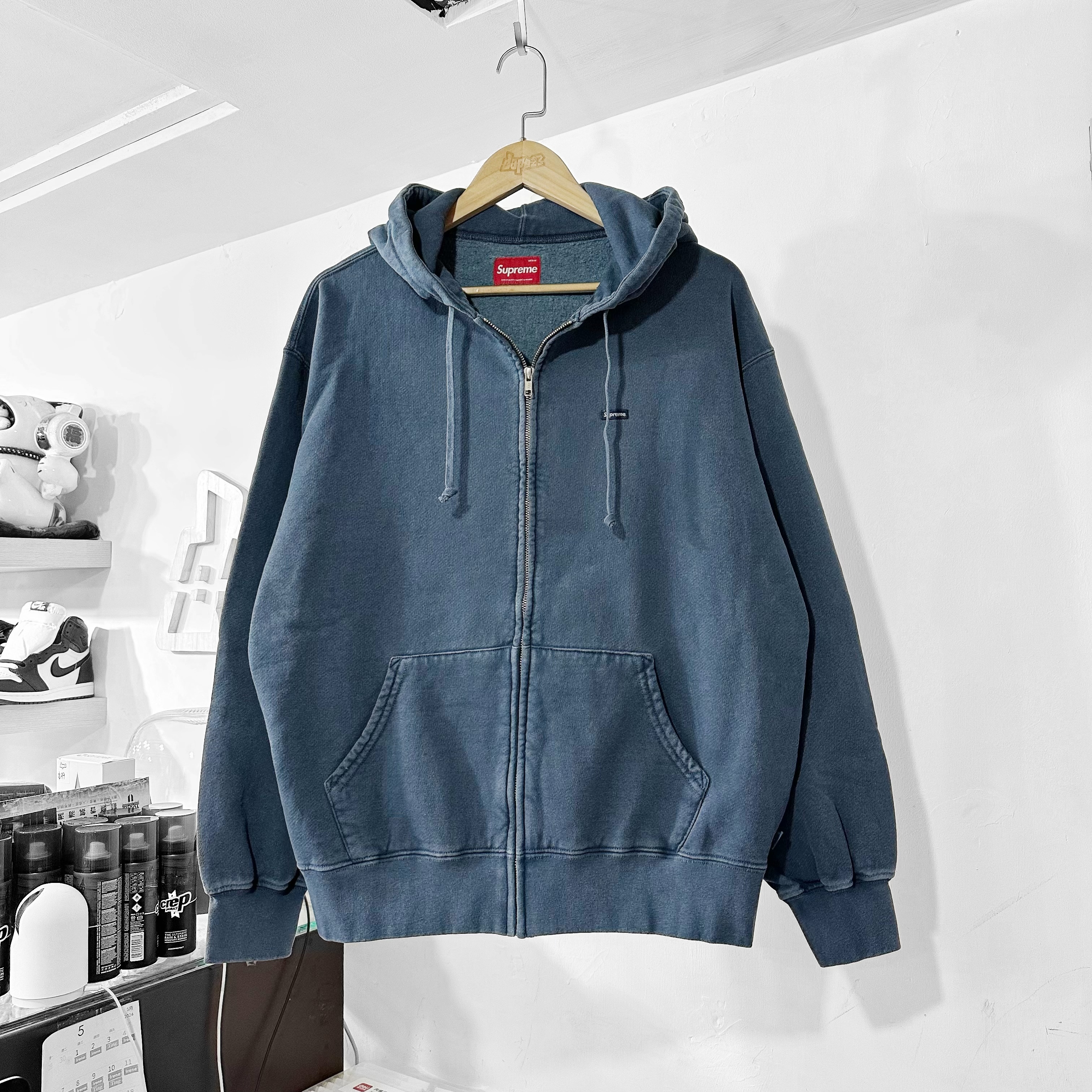 Supreme Overdyed Small Box Zip Up Hooded Sweatshirt Dar Supreme Overdyed Small Box Zip Up Hooded Sweatshirt Dar