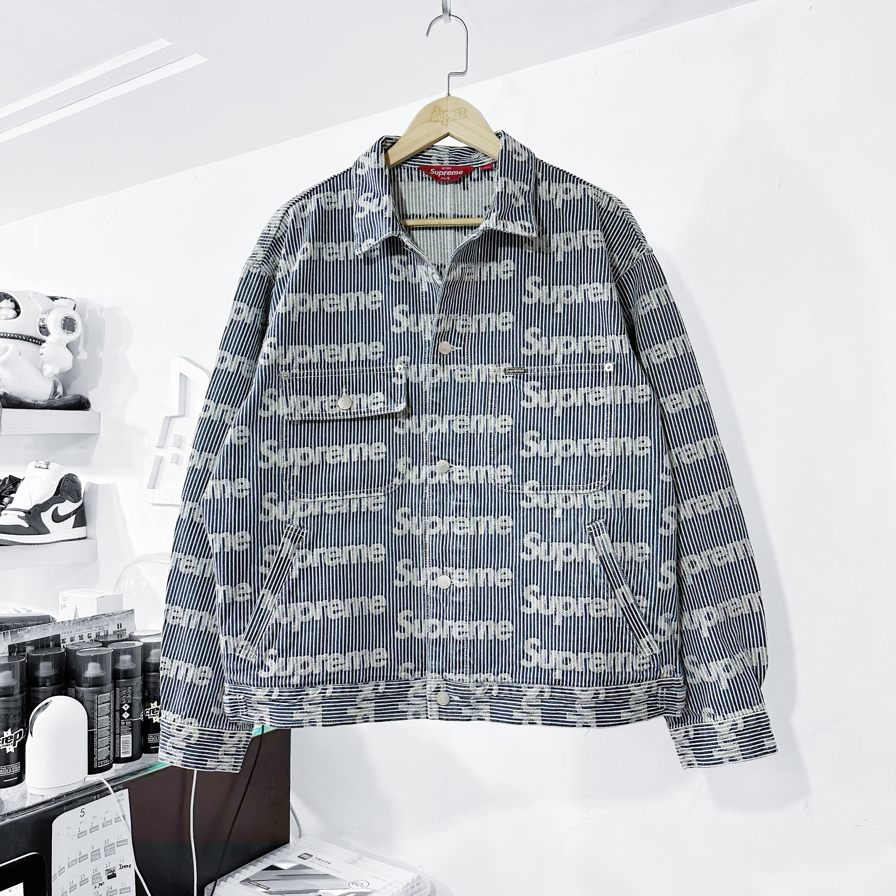 Supreme SS24 Denim Chore Trucker Jacket Stripe 牛仔外套