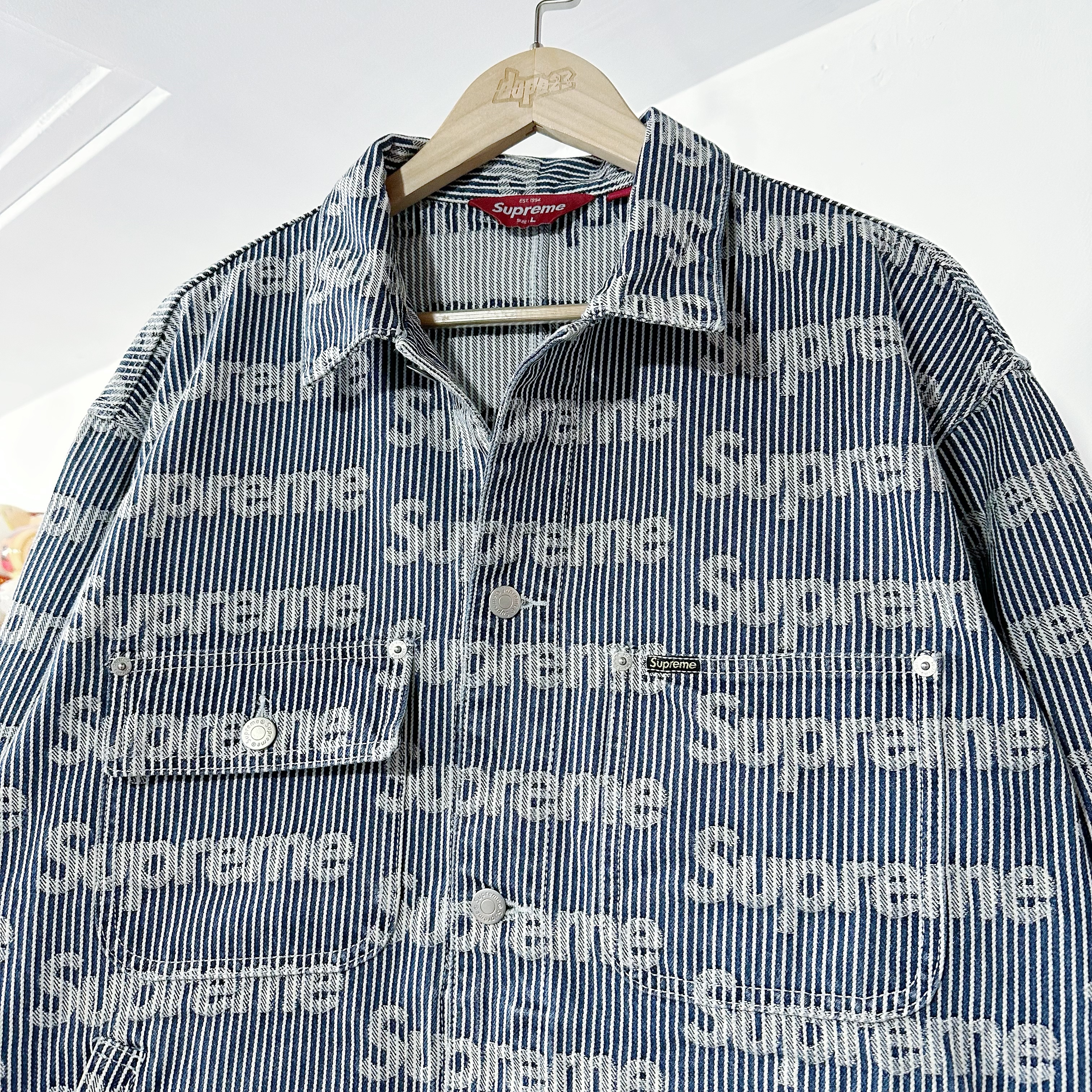 Supreme SS24 Denim Chore Trucker Jacket Stripe 牛仔外套