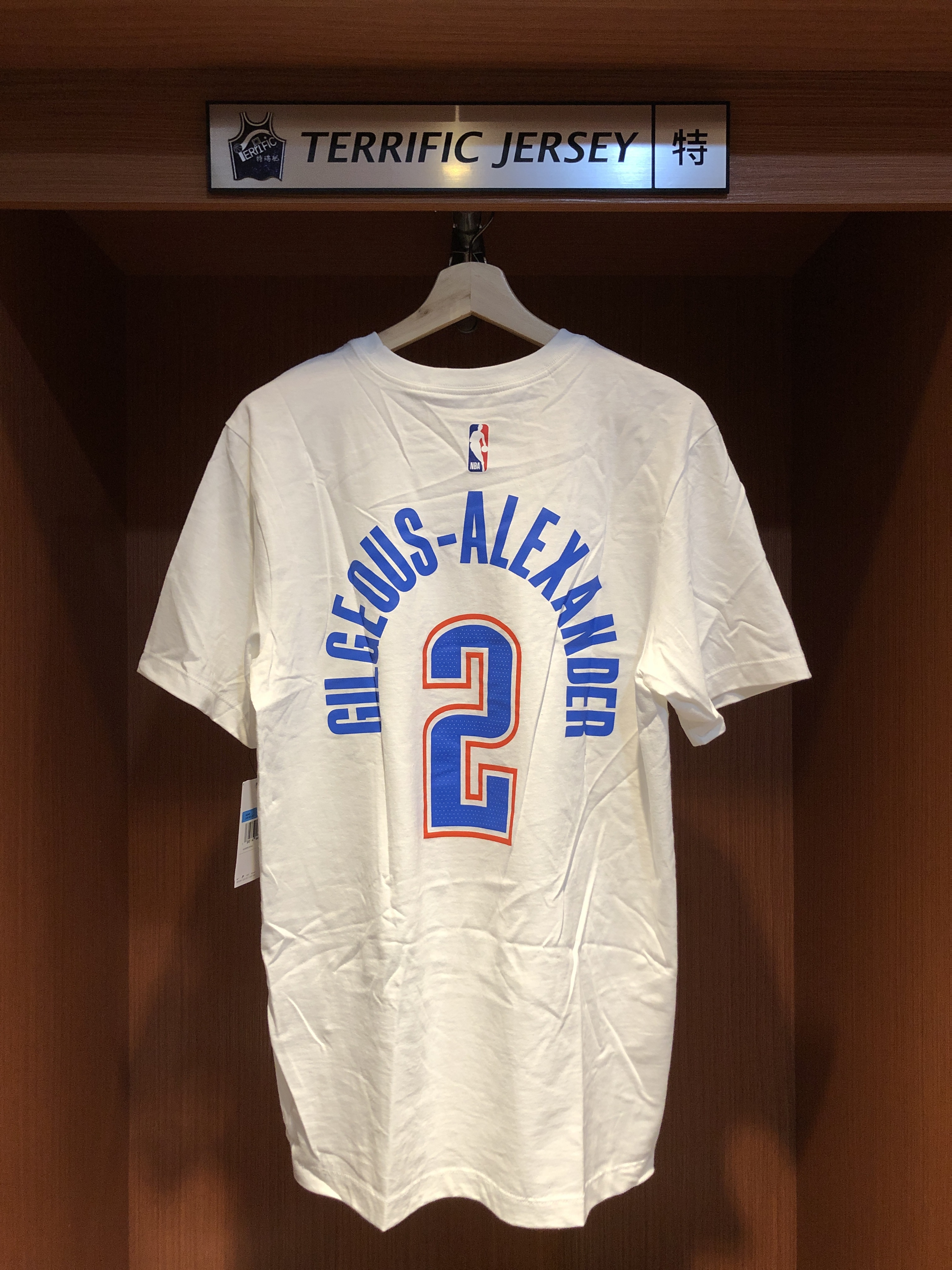 NBA短袖 Shai Gilgeous-Alexander 奧克拉荷馬雷霆白 Association Nike Player Name Tee 棉質短袖 全新
