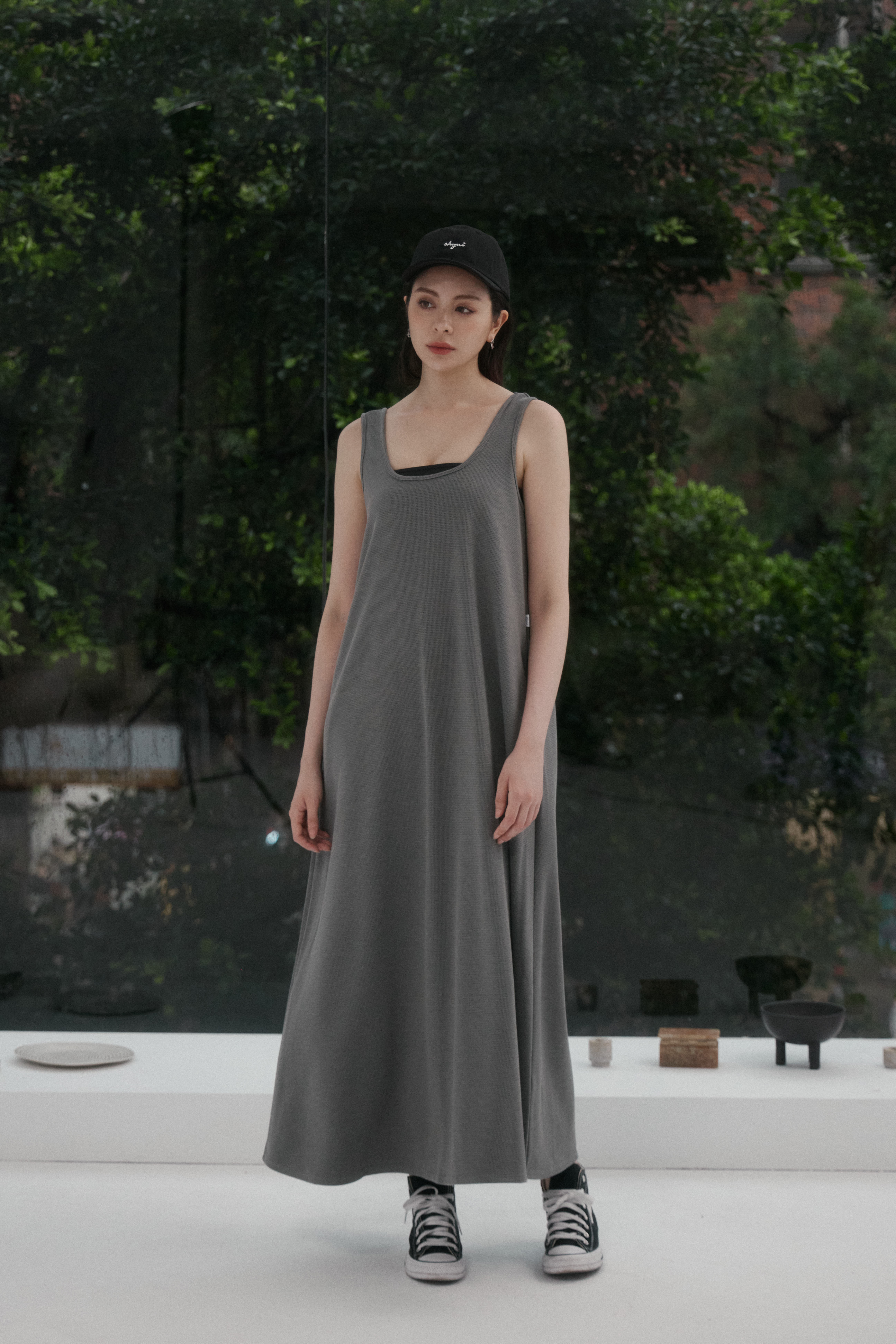 All Day Casual Dress- 灰綠