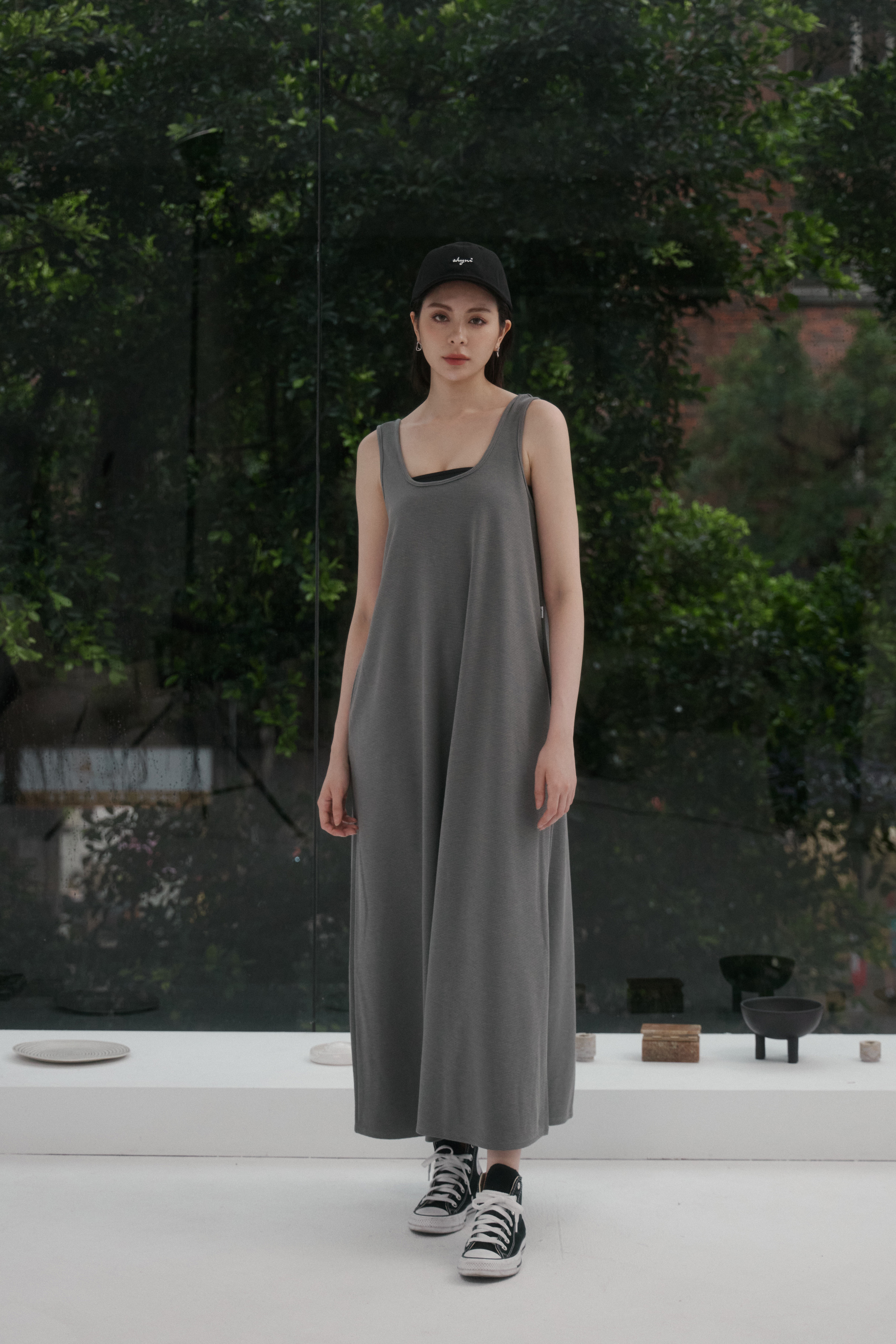 All Day Casual Dress- 灰綠