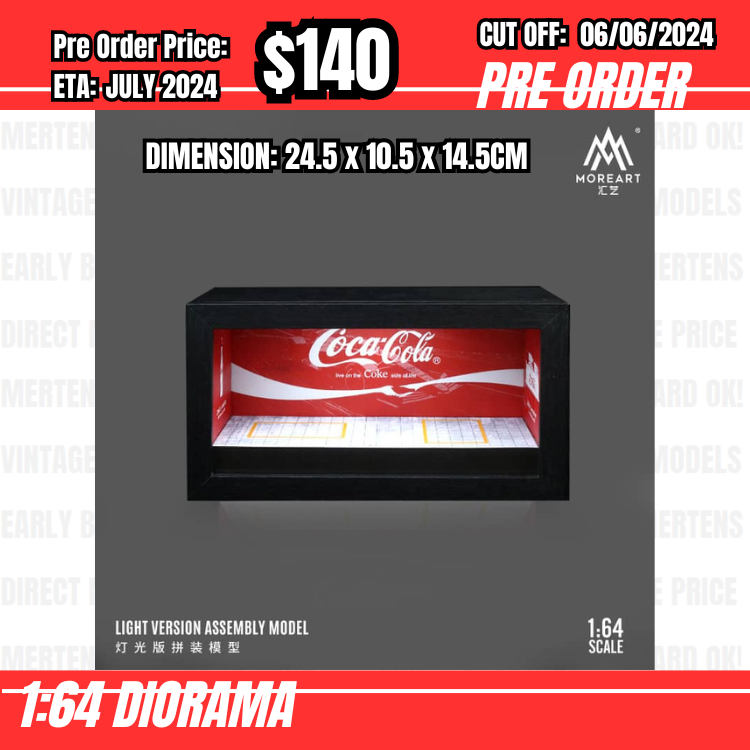 PO-$140 * Moreart * 1:64 Diorama - Work Shop Coca Cola Red (24.5 x 10.5 x 14.5CM) [OD30/05]