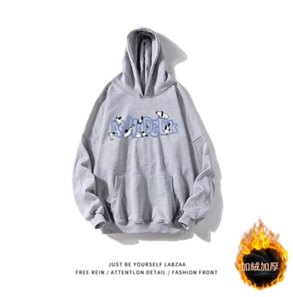熱推連帽衛衣【M-3XL】【淺灰色-加絨加厚】(下單後聯絡客服確認發貨尺碼) 