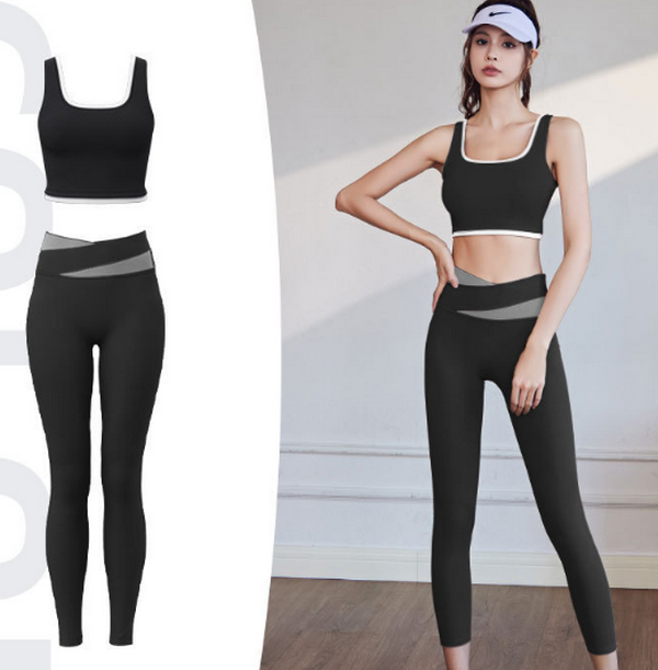 Quick-drying vest yoga wear (Star Black [Trouser Set]) S-XXL After placing an order, contact customer service to confirm the shipping size