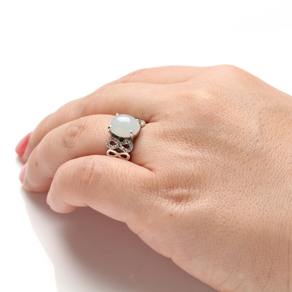 【雅紅珠寶】天然翡翠戒指-8*10mm-活圍設計-925銀飾-R0442