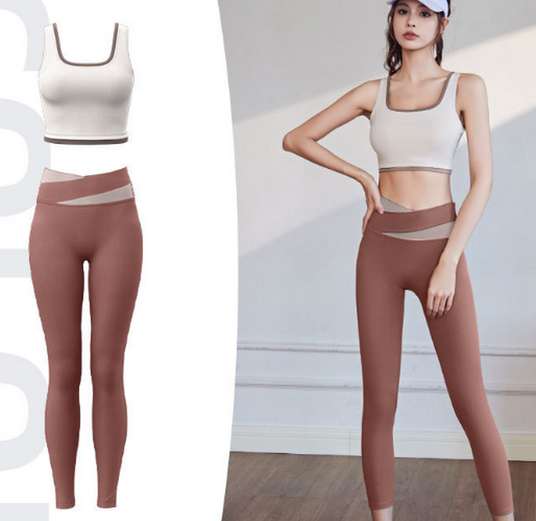 Quick-drying vest yoga wear (white [trouser set]) S-XXL After placing an order, contact customer service to confirm the shipping size