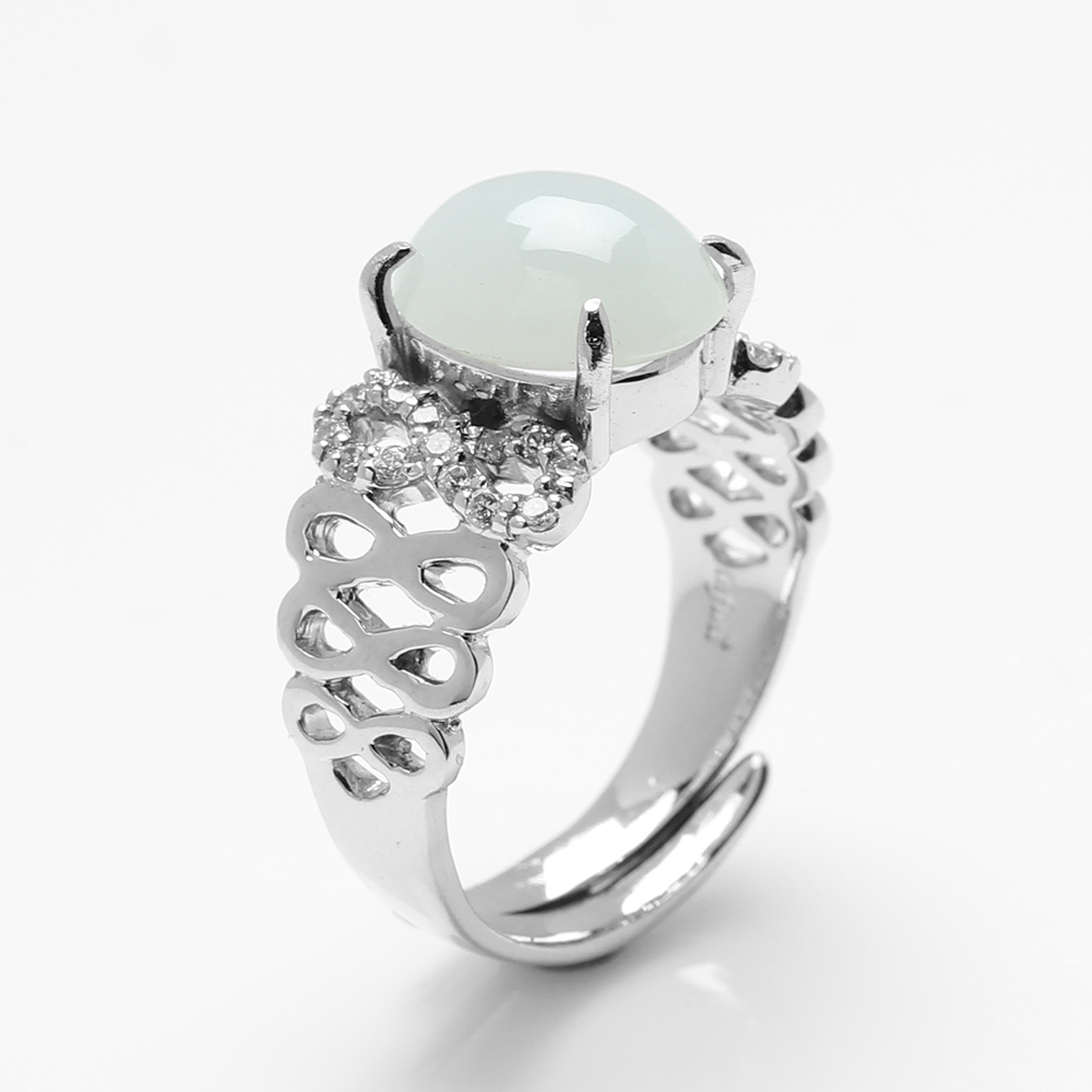 【雅紅珠寶】天然翡翠戒指-8*10mm-活圍設計-925銀飾