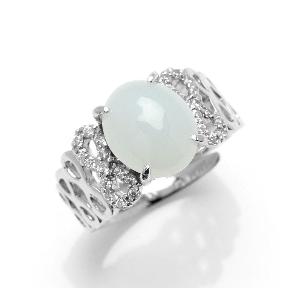 【雅紅珠寶】天然翡翠戒指-8*10mm-活圍設計-925銀飾