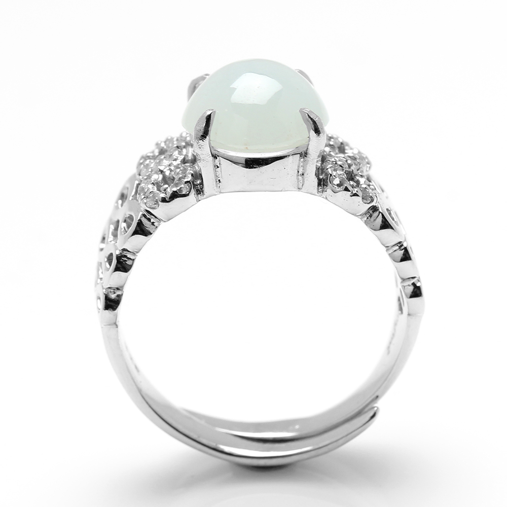 【雅紅珠寶】天然翡翠戒指-8*10mm-活圍設計-925銀飾