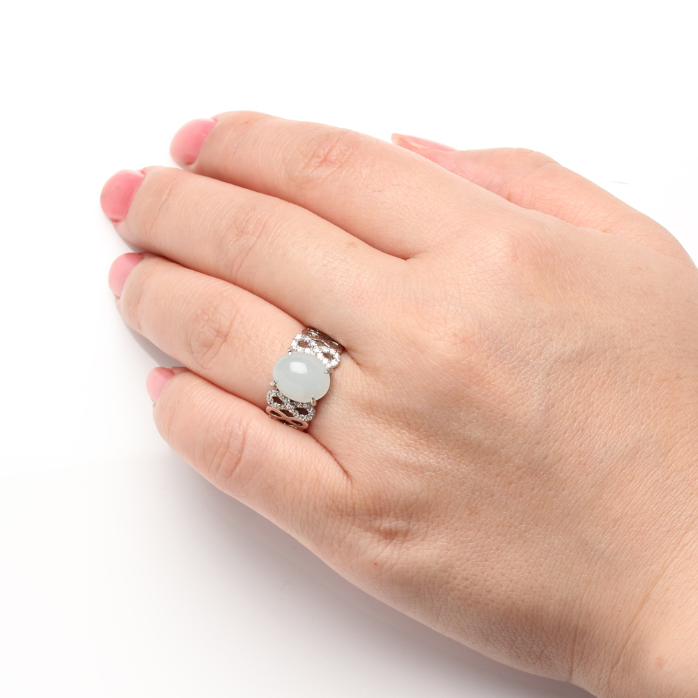 【雅紅珠寶】天然翡翠戒指-8*10mm-活圍設計-925銀飾