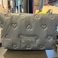 [S] LOVE MOSCHINO JC4035PP1FLD0707 EMBOSSED HEART HANDBAG,DENIM, 8058051679296 (SLM305)