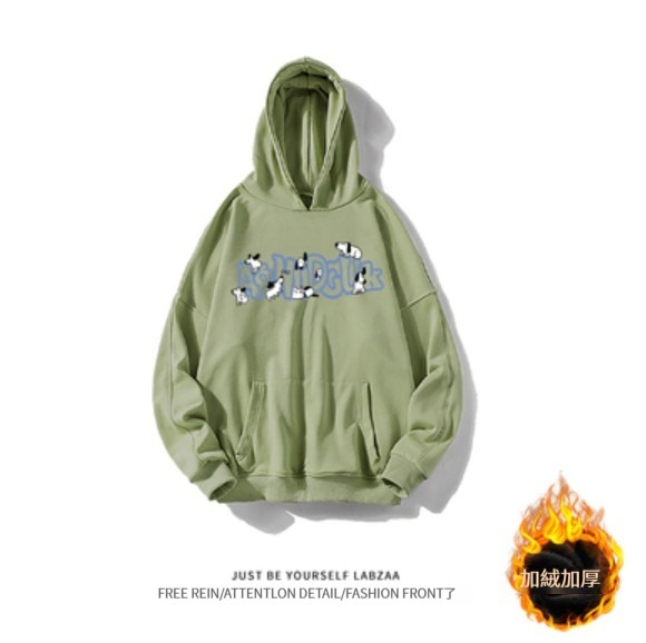 激抵連帽衛衣【M-3XL】【抹茶綠-加絨加厚】(下單後聯絡客服確認發貨尺碼) 