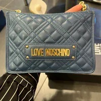 [S] LOVE MOSCHINO JC4317PP0FLA0750 BORSA QUILTED BAG PU,BLUE, 8058055428128 (SLM308)