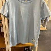 [S] MOSCHINO PLAIN WITH MOSCHINO TAG AT BUTTOM T-SHIRT,BLUE, 221ZUA194090340303 (SM810)