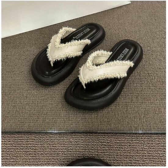 熱賣百搭沙灘鞋【米色】【35-40碼】(下單後請聯絡客服確認發貨尺碼)