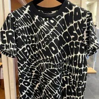 [S] MOSCHINO ALL OVER LOGO LETTERING T-SHIRT,BLACK/WHITE, 221ZUA192890041555 (SM833)