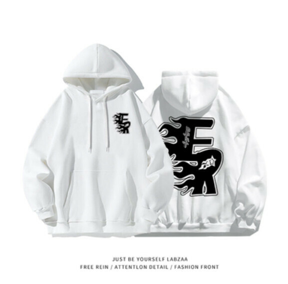 激抵連帽衛衣【M-3XL】【白灰色】(下單後聯絡客服確認發貨尺碼) 