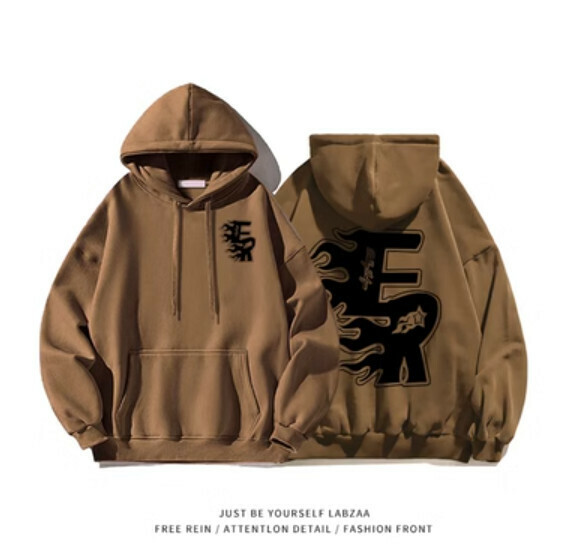 激抵連帽衛衣【M-3XL】【棕色】(下單後聯絡客服確認發貨尺碼) 