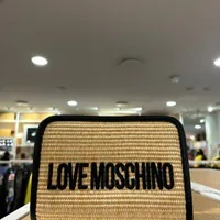 [S] LOVE MOSCHINO JC4319PP0GKN100A LOGO EMBROIDERED TRACOLLA CROSSBODY,BLACK, 8059965979205 (SLM347)