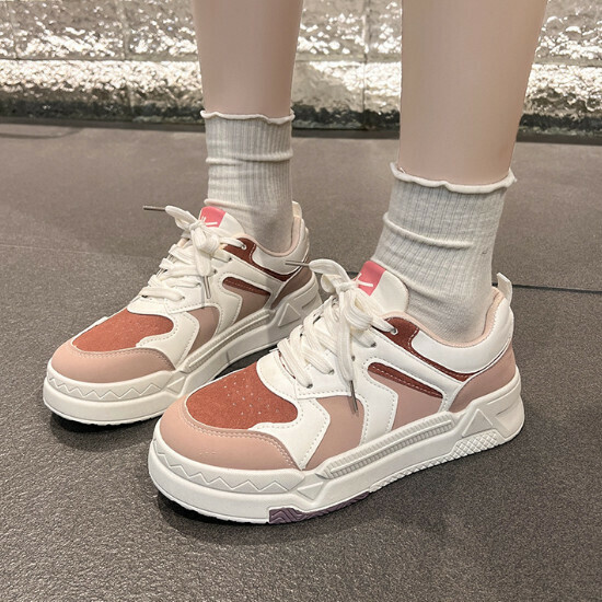 熱賣運動厚底板鞋【粉紅色】【35-40碼】（下單後請聯絡客服確認發貨尺碼）
